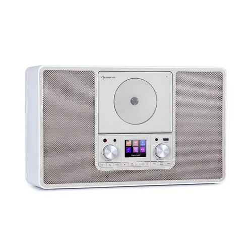 Digitalradio Bluetooth CD Player USB DAB+ UKW Radio Küchenradio LED Licht Weiß