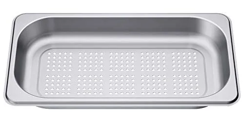 Bosch HEZ36D163G Zubehör für Dampfgarer - Hochwertiger Dampfbehälter aus Edelstahl, ideal für gleichmäßiges Garen, Made in Germany und perfekt kompatibel mit Bosch Dampfgeräten.