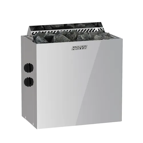 Harvia QUBIC Saunaofen 9.0 kW - Wandmontierbarer Saunaofen mit integrierter Steuerung und robuster Edelstahlhülle, ideal für Saunen von 3 - 14 m³, sorgt für entspannende Wärme und hat eine Steinfassung von 20 kg.