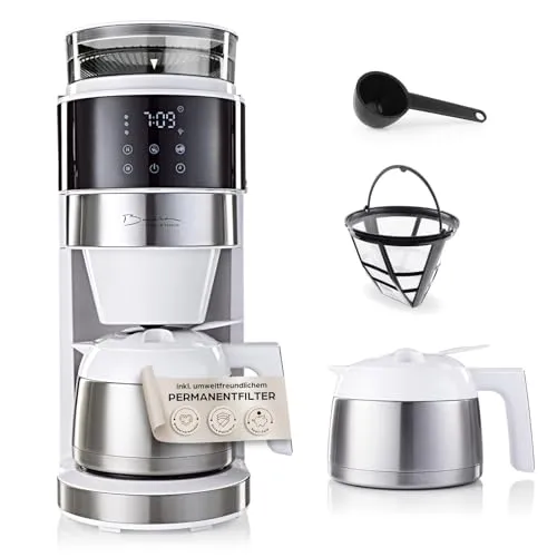 Barista Kaffeemaschine mit Mahlwerk - Kaffeemaschinen mit Isolierkanne und digitalem Touch-Display, ideal für bis zu 10 Tassen frisch gebrühten Kaffee, 900W Leistung für perfekten Genuss.