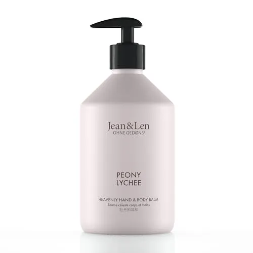 Jean & Len Heavenly Hand- & Body Balm Rose Lychee, 500 ml - Körperlotion mit Bio-Arganöl und Sheabutter, ideal für normale bis trockene Haut – vegan und ohne Silikone, Parabene & Mikroplastik für ein duftendes Pflegeerlebnis.