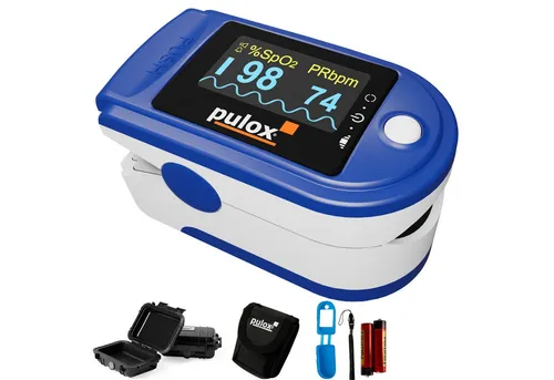 pulox Pulsoximeter PO-200A mit Alarm und Pulston Blau