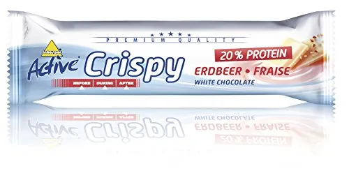 inkospor Active Crispy white chocolate Riegel, Erdbeere, 24 x 35g