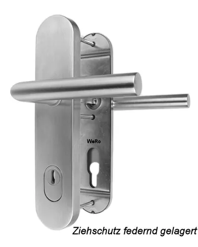 Edelstahl Schutzbeschlag für WOHNUNGSTÜREN Drücker/Drücker mit Zylinderabdeckung