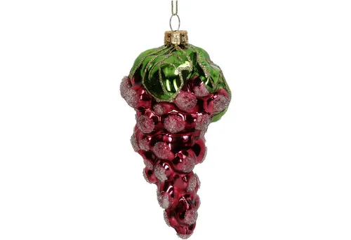 HD Collection Christbaumschmuck, Christbaumschmuck Glas 12,8cm Weintrauben Figur Rot