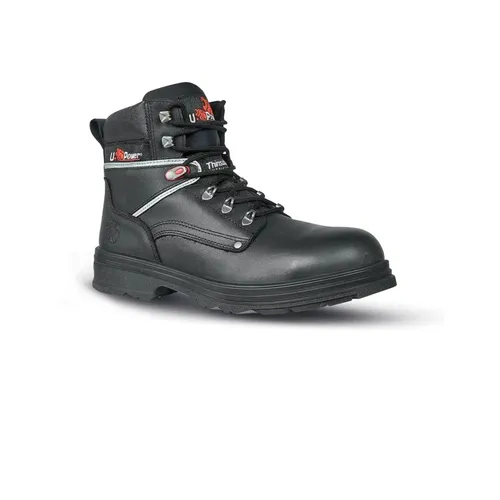 U-Power Sicherheitsstiefel Performance Gr. 42 schwarz S3 CI SRC - Arbeitsschutzschuh mit atmungsaktivem, wasserabweisendem Glattleder und durchtrittsicherer Sohle für optimalen Schutz und Komfort bei der Arbeit.