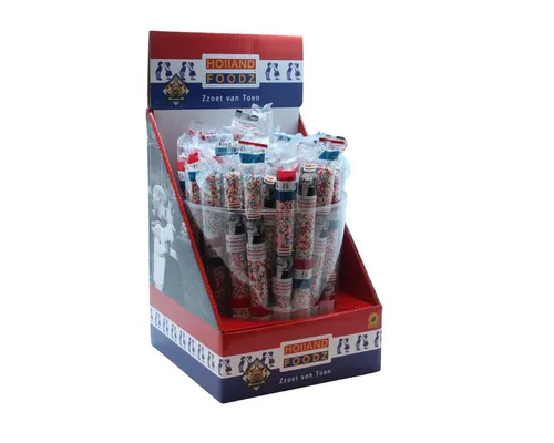 Holland Foodz Zuckerstangen Hully Gully mit Zuckerperlen 43g - 45 Stück - Köstliche Zuckerstangen mit bunten Zuckerperlen, ideal für Feiern oder als süße Überraschung. Jede Stange ist ca. 23cm lang und ein echter Hingucker!