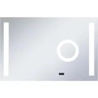 vidaXL LED-Badspiegel mit Berührungssensor 100x60 cm - Standspiegel mit hellem LED-Licht, Berührungssensor und integriertem Schminkspiegel für präzise Pflege im Badezimmer. Die Zeitanzeige hilft dir, deine Zeit besser zu planen.