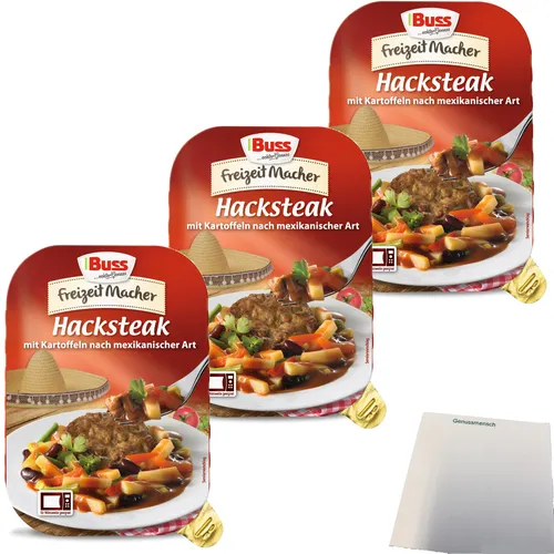 Buss Hacksteak mexikanischer Art würzig Kartoffeln& Gemüse 3x300g Pack usy Block