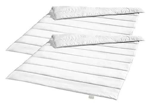 Bodyprotect Ecoline 2er Set Bettdecken 155 x 220 cm, leichte Sommerdecken, Bettwaren Set aus 100% Mikrofaser, waschbar, Allergiker geeignet, Steppdecke, weiß