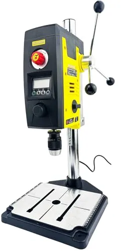 WELDINGER Tischbohrmaschine TB-2500 electronic - 800 W, 200-2500 U/min, präzise Bohrungen bis 40 mm Tiefe und max. 13 mm Futterspannweite