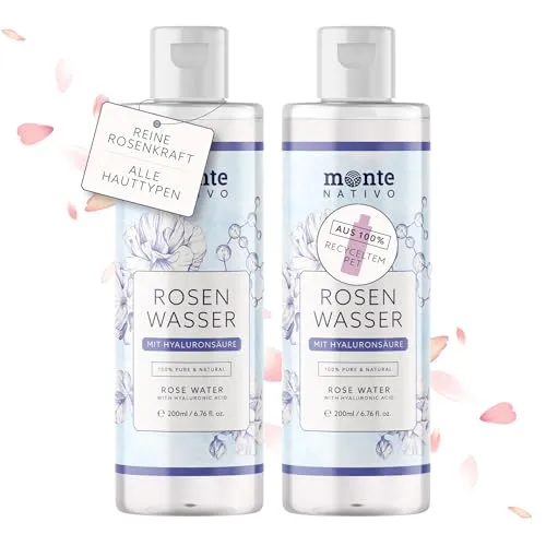 Rosenwasser Gesichtswasser mit Hyaluron 2x200ml Monte Nativo
