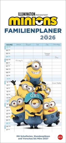 Minions Familienplaner 2026 Heye von Heye