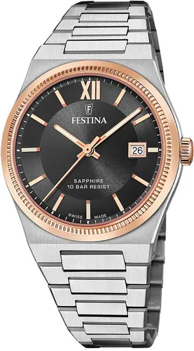 Festina F20036/3 - Elegante Herren-Armbanduhr - Armbanduhren mit Edelstahl-Gehäuse und Saphirglas, 10 ATM wasserdicht und ideal für stilbewusste Männer.