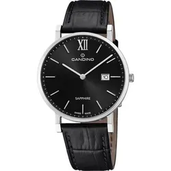 Candino Herren Uhr C4724/3 Couple Classic - Elegante Armbanduhr für Herren aus Edelstahl mit schwarzem Lederarmband, wasserdicht bis 5 bar – ideal für jeden Anlass.