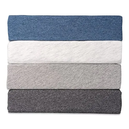 Melierte Spannbettlaken Spannbetttuch bis 23 cm Steghöhe | Mit zweifarbigem Effektgarn | Bettlaken 100% Baumwolle | 160 g/m² | OEKO-TEX® Standard 100 | 90 - 100 x 200 cm Silber