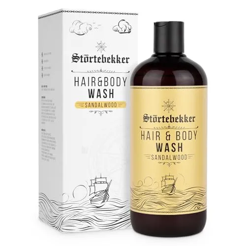 Störtebekker® Premium Hair & Body Wash Sandelholz - 2in1 Shampoo und Duschgel für Männer - Duschgel mit Aloe Vera für feuchtigkeitsspendende Pflege und natürlichen Inhaltsstoffen. Der maskuline Sandelholzduft sorgt für langanhaltende Frische.