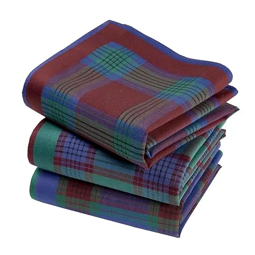 Taschentücher aus hochwertigem Stoff, 100 % gekämmte Baumwolle, 45 cm x 45 cm, 3 Stück, Modell S38