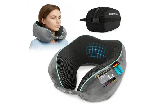 NEOLYMP Nackenkissen Flugzeug mit Kinnstütze – Ergonomisches Reisekissen für optimalen Halt - Das NEOLYMP Nackenkissen mit Kinnstütze verhindert das Vorfallen des Kopfes und sorgt für ergonomischen Komfort auf Reisen. Mit individuell einstellbarem Design und hochwertigem Memory Foam ist es der ideale Begleiter für lange Flüge.