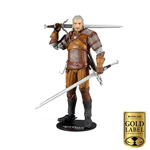 McFarlane Witcher Gaming Figur – 17,8 cm Geralt von Riva - Actionfigur für Kinder, detailgetreu mit bis zu 22 beweglichen Teilen für kreative Posen, inklusive Silberschwert und Stahlschwert.