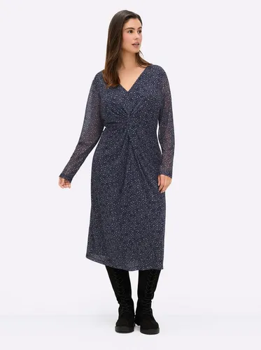 Sheego Jerseykleid Mesh-Kleid Langarm