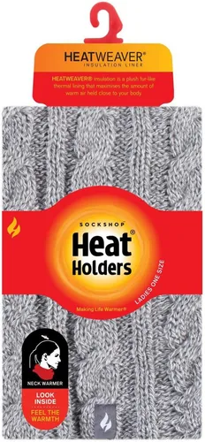 Pegro GmbH Heat Holders Thermo-Halswärmer mit Zopfmuster 1 Stück Grau -