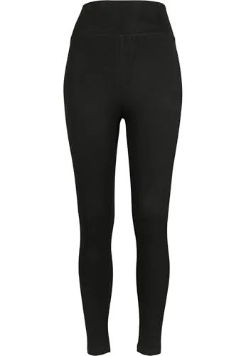 Urban Classics Damen Hohe Taille Jersey Leggings, Schwarz (Black 00007), XS - Leggings für Damen mit hohem Bund für den angesagten High Waist Look. Hergestellt aus hochwertigen Materialien für optimalen Tragekomfort. Ein Must-Have für jeden Kleiderschrank!