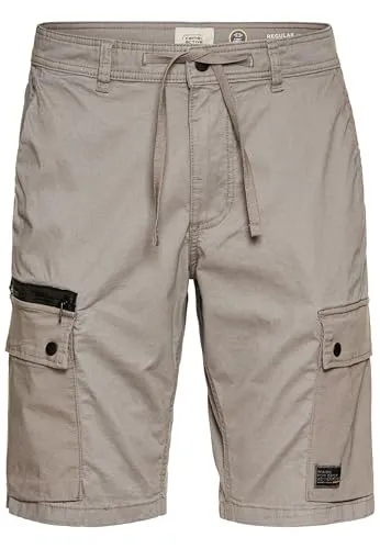 camel active Herren Cargo-Shorts mit Kordelzug und Stretch Grau - Herren-Shorts mit praktischen Cargotaschen und elastischem Material für optimalen Tragekomfort. Ideal für Freizeit und Outdoor-Aktivitäten.