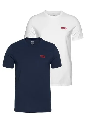 Levi's® Kurzarmshirt mit Logo - navy-weiß - Rundhalsshirt aus 100% Baumwolle, pflegeleicht und perfekt für den lässigen Look. Mit ikonischem Levi's® Logo auf der Brust, ideal für modebewusste Männer.