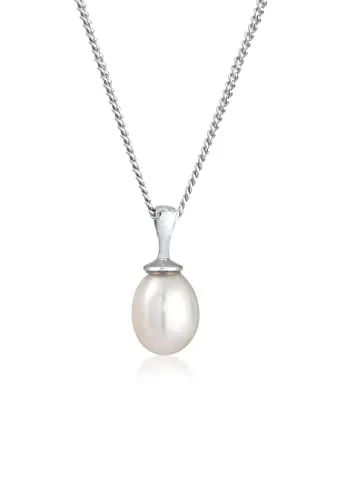 Elli Halskette Damen Zeitlos Filigran mit Süsswasserperle - Ketten für Damen, aus hochwertigem 925 Sterling Silber vergoldet und mit einer eleganten Süßwasserperle veredelt – ideal für stilvolle Akzente.