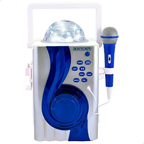 COLORBABY 46952 Kinder-Lautsprecher mit Mikrofon, Karaoke, tragbar, Bluetooth-Lautsprecher, Karaoke, Spielzeug und Geschenke, Bontempi, Musikinstrumente Spielzeug