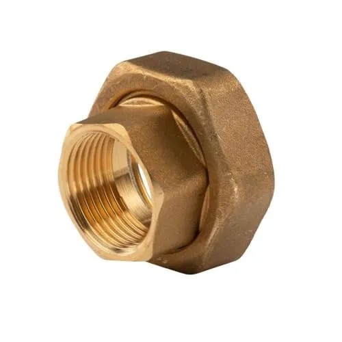 Messing Gewinde-Fitting Schaft flachdichtend mit Kappe für Rundelemente + Dichtung 1'IG (DN 25) - 1 1/2'IG (DN 40) - schwere Ausführung