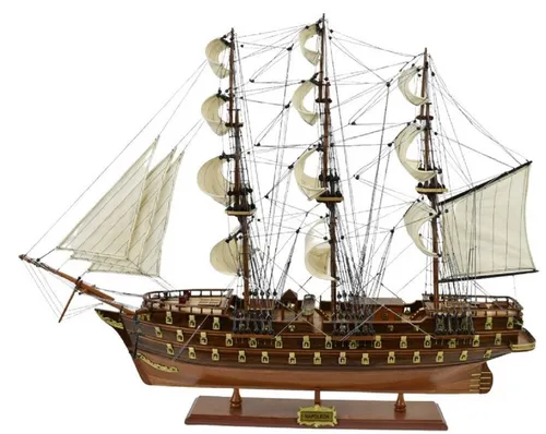 Casa Padrino Luxus Flaggschiff Napoleon Braun 102 cm Modellboot Modellschiff