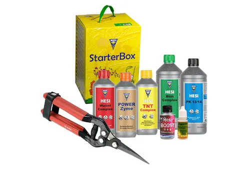 HESI Starterbox Erde + Ernteschere - Komplettset für Pflanzen - HESI Starterbox Erde mit Ernteschere – das ideale Set für gesundes Pflanzenwachstum. Enthält alle notwendigen Nährstoffe für eine optimale Versorgung. Die hochwertige Ernteschere sorgt für präzises Schneiden und einfache Pflege.