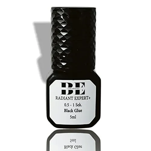 BE Lash Artisan® Wimpernkleber RADIANT EXPERT+ (5ml) für die Wimpernverlängerung | 0.5-1 Sek. Trocknungszeit | Farbe Schwarz | dampfarmer & schneller Kleber