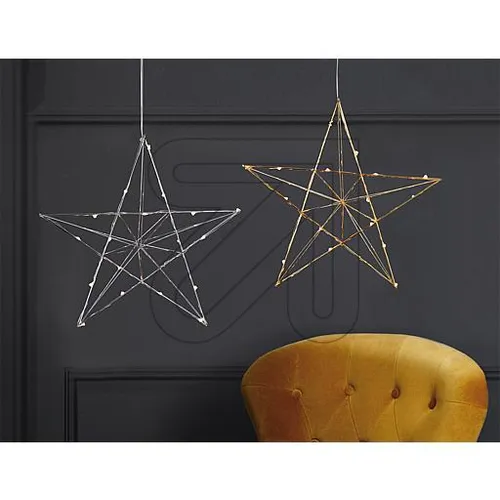 LED Stern Weihnachtsstern Ø 40cm  30 warmweiß Line chrom