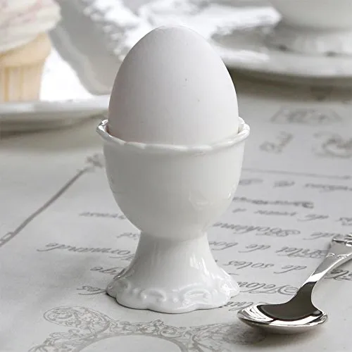 Chic Antique 4tlg. Set Eierbecher Provence weiß im Landhausstil antik nostalgisch