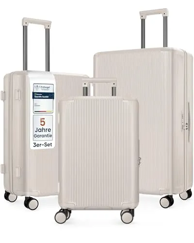4FLY Hartschalen-Reisekoffer Set 3-teilig (M/L/XL) mit TSA-Schloss und Doppelrollen