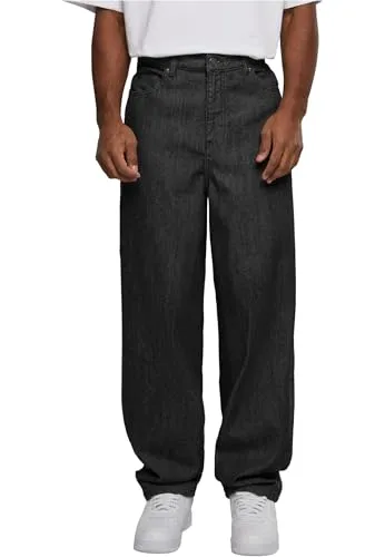 Urban Classics Herren 90's Jeans Hose - Black Acid Washed, Größe 36 - Moderne Herren Jeans im Loose Fit mit tiefem Schritt, aus hochwertigem Jeansstoff. Ideal für lässige Streetwear-Looks und bequem für den Alltag.
