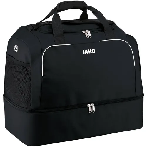 JAKO Sporttasche Classico 60 cm, 80 L, Schwarz - Klassische Sporttasche mit geräumigem Bodenfach, ideal für Sport und Freizeit. Verstellbare Schultertragegurte und hervorragende Bedruckungsmöglichkeiten.