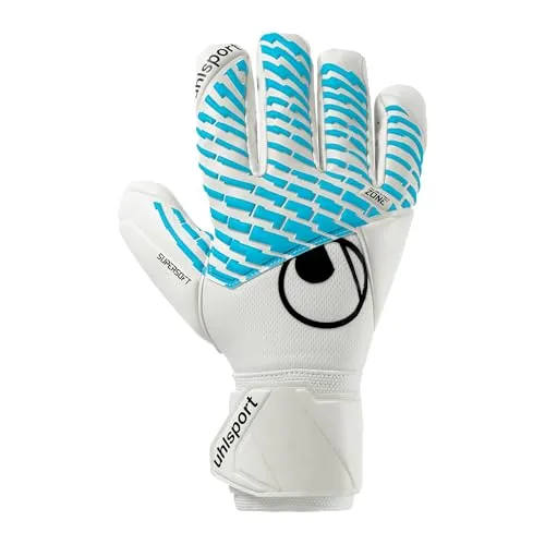 uhlsport Fußball Torwarthandschuhe Fangmaschine Cybertec - Supersoft HN - Torwarthandschuhe für Kinder und Erwachsene mit exklusivem SUPERSOFT-Latex für optimalen Grip und Dämpfung. Atmungsaktives Material sorgt für höchsten Tragekomfort und maximale Luftzirkulation.