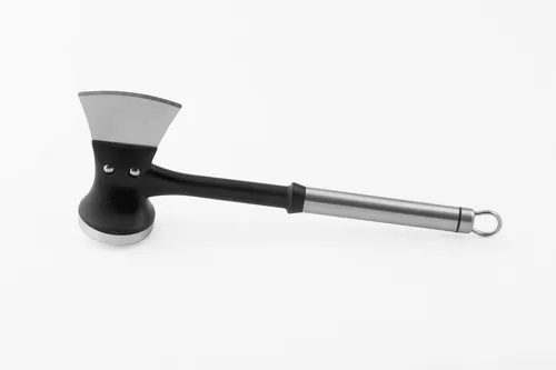 Karl Weis Fleischklopfer mit Beil - Multifunktionaler Fleischklopfer mit scharfem Beil und flacher Seite zum Plätten. Ergonomischer Rohrgriff, spülmaschinengeeignet, ideal für die Küche.