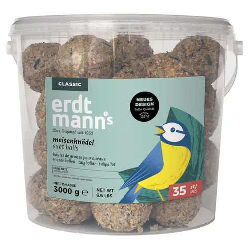 Erdtmanns 35 Meisenknödel ohne Netz im Eimer für Wildvögel 5kg