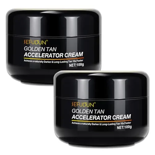 P-Beauty 2x Bräunungsbeschleuniger Creme 100g - Tanning Cream für schnelle Bräune, intensiver Gold Glow - Sonnencreme & Solarium Bräunungscreme - gleichmäßige Bräune ohne Flecken, zieht schnell ein
