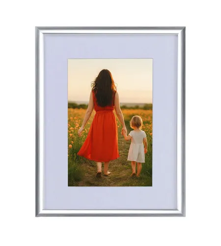 IDEAL TREND Bilderrahmen New Lifestyle Kunststoff Bilderrahmen mit Passepartout & Kunststoffgla, für 1 Bilder (1 St), Schrägschnitt Passepartout