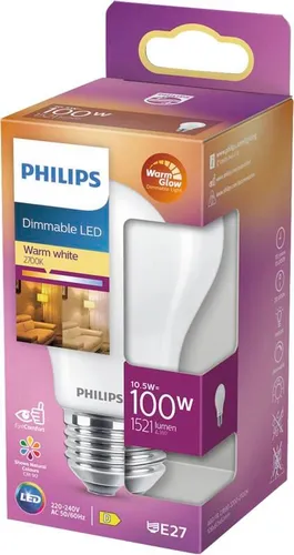 Philips LED Classic 100W A60 E27 - Dimmbare Lampe - LEUCHTMITTEL mit 1.521 Lumen, dimmbar und warmweißem Licht, ideal für stimmungsvolle Beleuchtung in jedem Raum. Lange Lebensdauer von 15.000 Stunden.