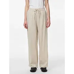 pieces Schlupfhose PCPIA HW WIDE PANTS WVN NOOS - Stoffhosen mit Leinen, pflegeleicht und ideal für warme Sommertage, in modischem melierten Design und bequemem elastischen Bund.