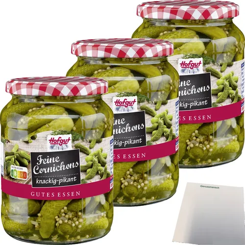Hofgut Feine Cornichons 3er Pack 3x720ml Glas usy Block