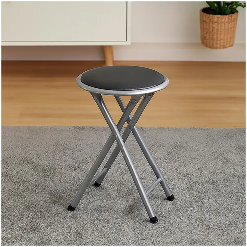 Praktischer Klapphocker Metallgestell Kunstleder Sitzfläche 45 cm Sitzhöhe