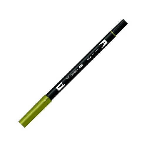 Tombow ABT-076 Fasermaler Dual Brush Pen mit zwei Spitzen, green ochre